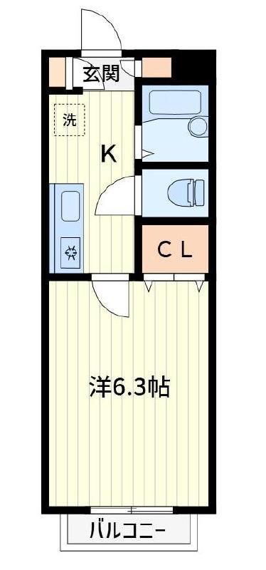 ラピュタSK(1K/1階)の間取り写真