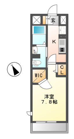フレールコート東別院(1K/15階)の間取り写真