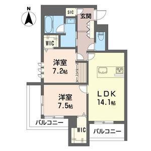 BETON AJURE せせらぎ(2LDK/2階)の間取り写真