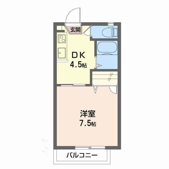 フレグランスしんC(1DK/1階)の間取り写真