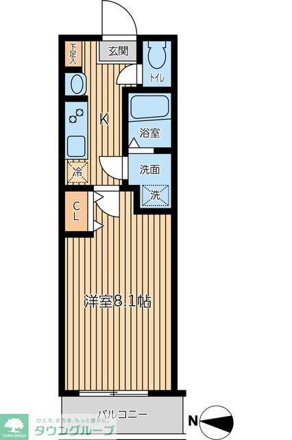 オーキッドレジデンス両国II(1K/5階)の間取り写真