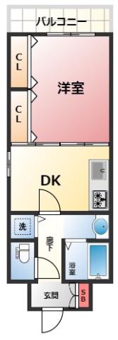 CUBICLE・F(1DK/11階)の間取り写真