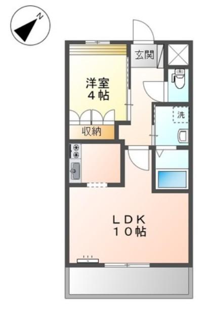 ヴェルジュ 牧(1LDK/2階)の間取り写真