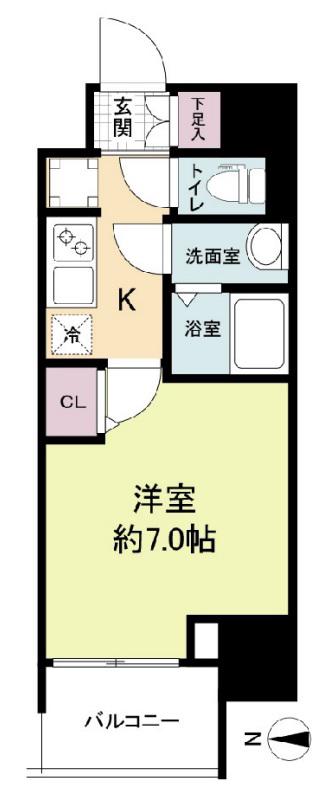 WORVE大阪本町(1K/3階)の間取り写真