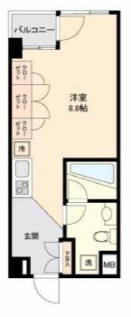 パークフラッツ永福町(1K/2階)の間取り写真