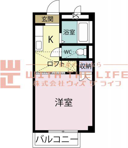 グランベール櫛原(1K/2階)の間取り写真