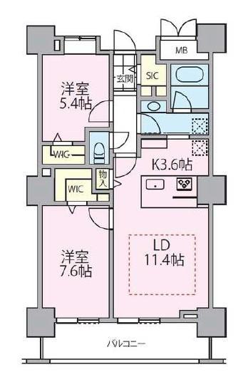 ロイヤルパークスタワー南千住(2LDK/17階)の間取り写真