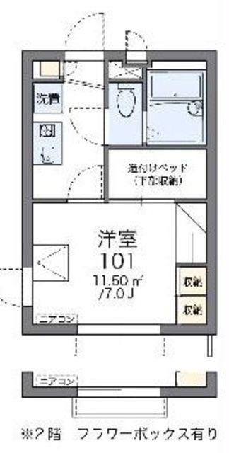 レオパレスフィールドI(1K/2階)の間取り写真