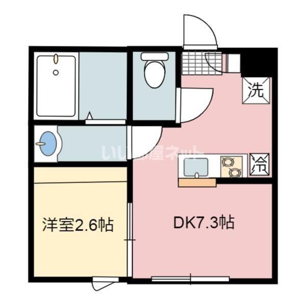 レブロン籠原(1DK/1階)の間取り写真