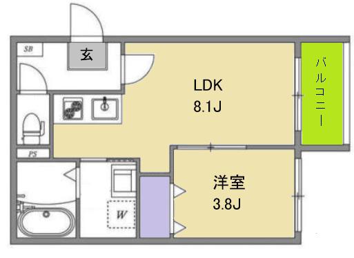 APTEX(1LDK/2階)の間取り写真