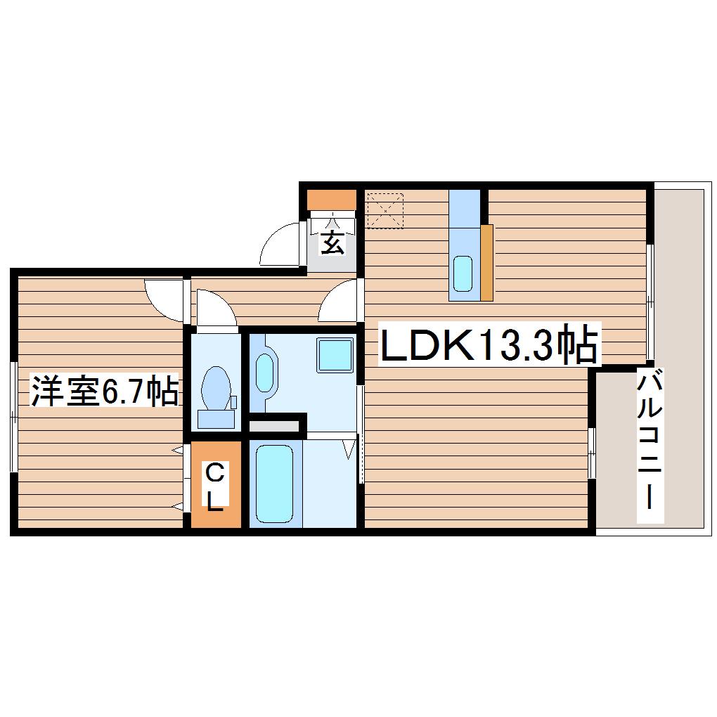 RE・EARTHの杜 かわ(1LDK/1階)の間取り写真