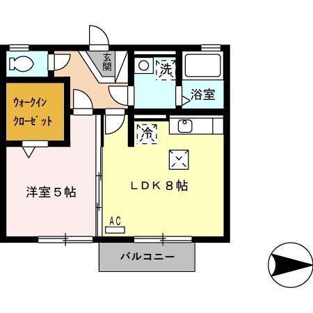パルアヴェニュー(1LDK/1階)の間取り写真