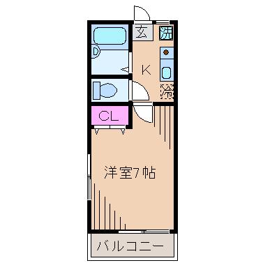 フェリーチェ日吉3(1K/2階)の間取り写真