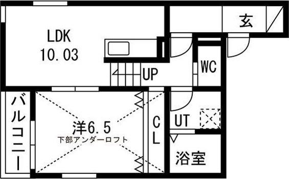 リヴェール神郷(1LDK/1階)の間取り写真