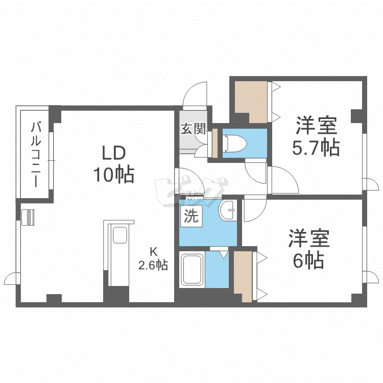 グリーンフィールドI(2LDK/1階)の間取り写真