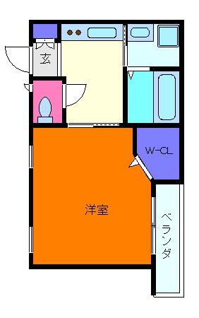 EXA ROKKO(1K/1階)の間取り写真