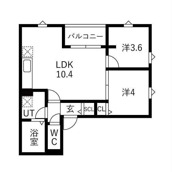 DEVELD西又兵ヱ(2LDK/2階)の間取り写真