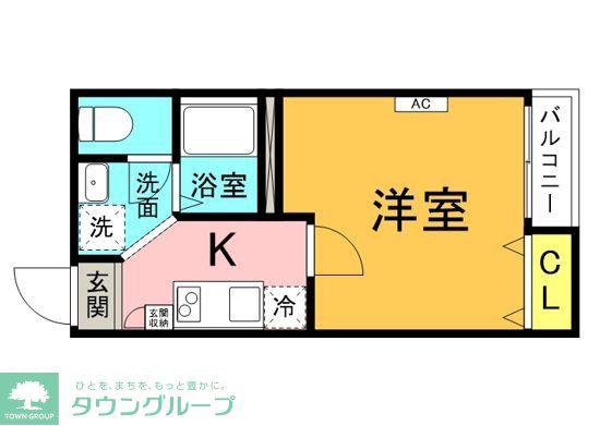 リベルテ春日部(1K/1階)の間取り写真