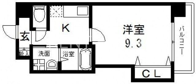 LUXE布施北I(1K/3階)の間取り写真