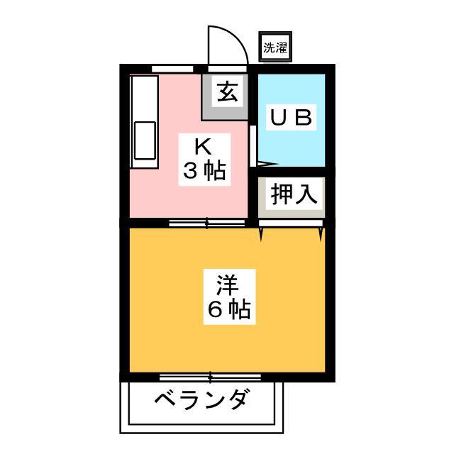 ステディオプラージュ(1K/2階)の間取り写真