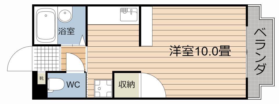 旭ビル(ワンルーム/1階)の間取り写真