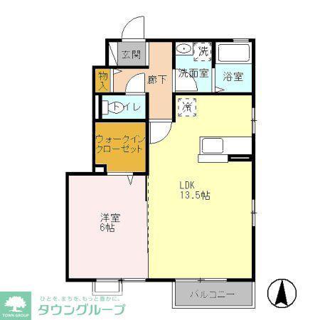 フィオーレ II(1LDK/1階)の間取り写真
