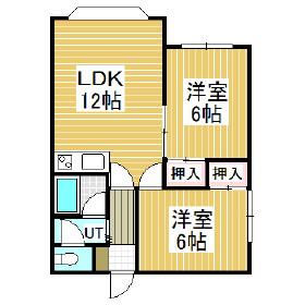 メゾンカルダス(2LDK/3階)の間取り写真