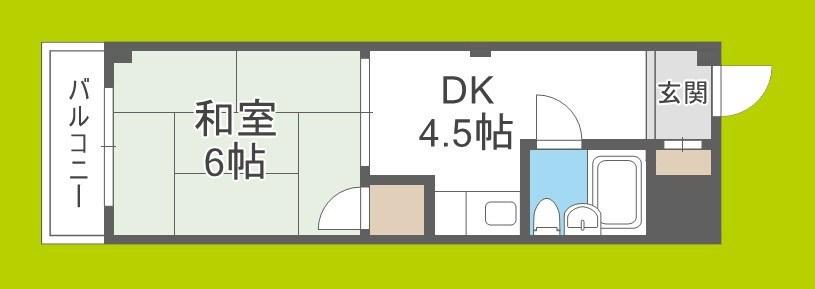 ヒカリ617(1DK/1階)の間取り写真