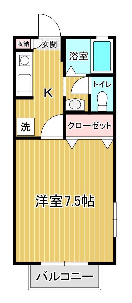 サンセールSATSUKI(1K/2階)の間取り写真