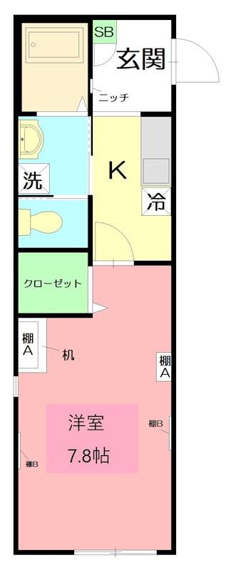 ARUKA015(1K/1階)の間取り写真