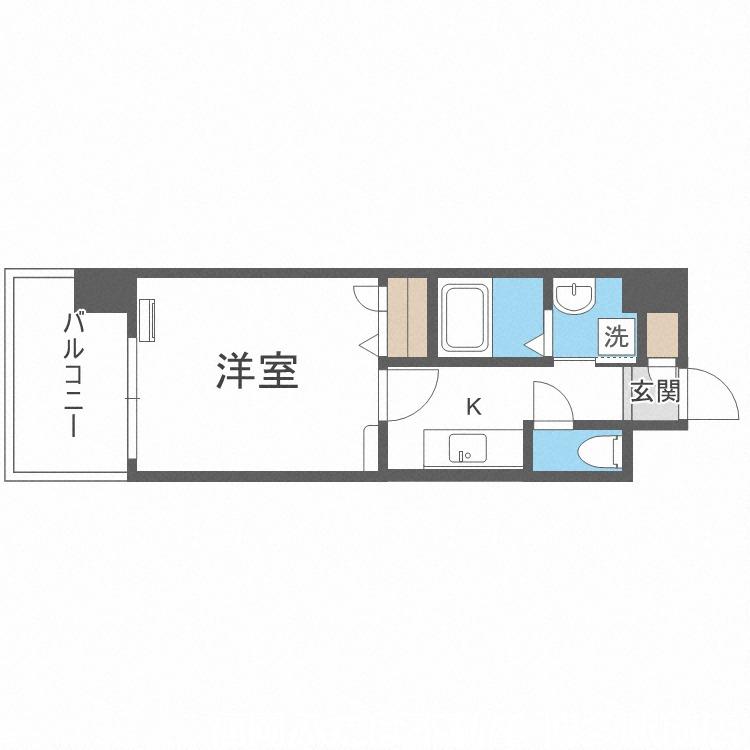 エンクレスト御供所(1K/2階)の間取り写真