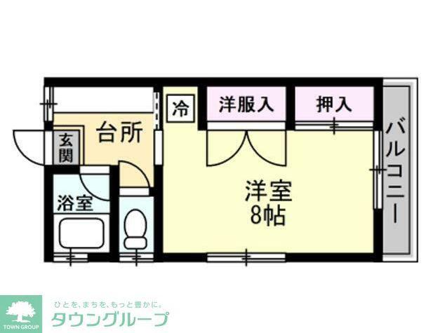 メゾンエンドレス(1K/2階)の間取り写真