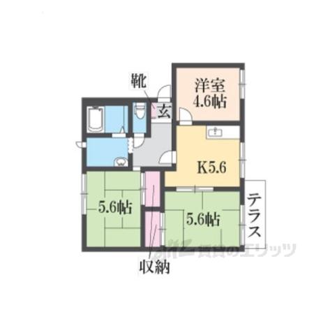 メゾンシェルブルー(2LDK/1階)の間取り写真