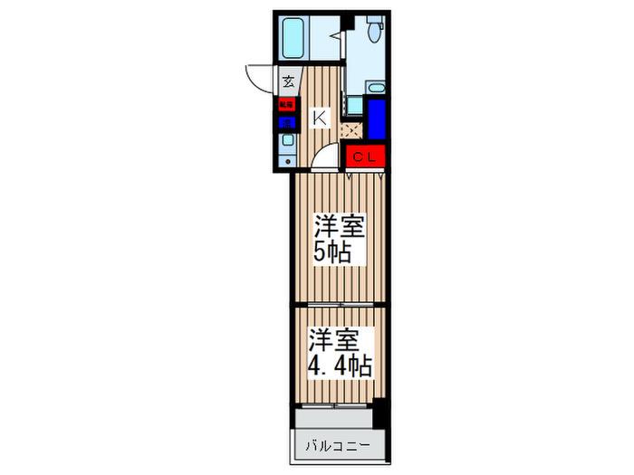 アクシーズタワー大門町(2K/7階)の間取り写真