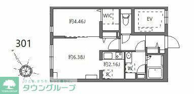 フラッフィー市谷台町(1LDK/3階)の間取り写真