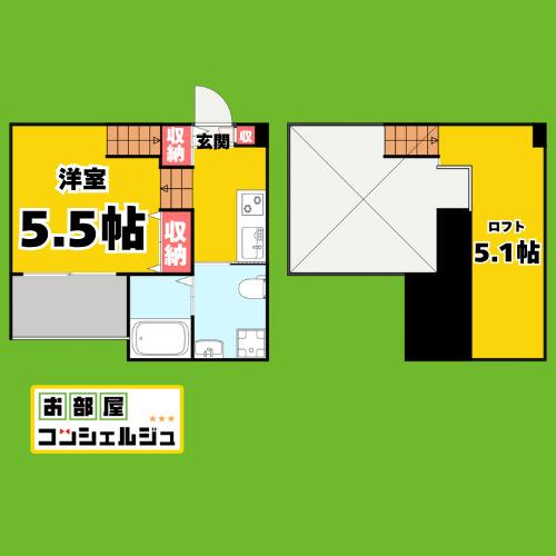 SOFITEL鶴里(1K/1階)の間取り写真
