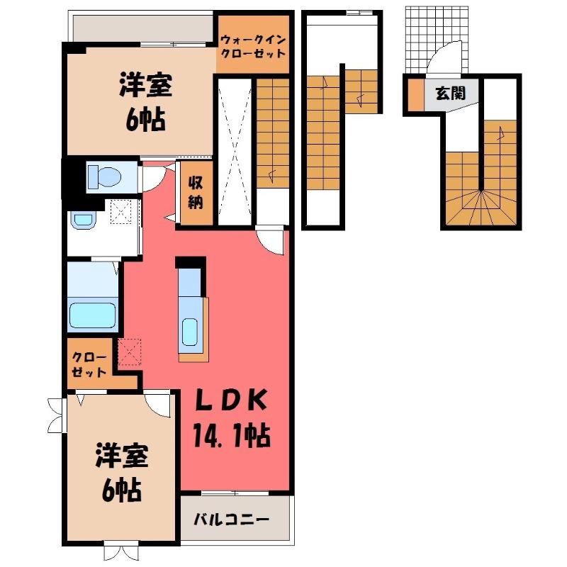 ルミエール マンション II(2LDK/3階)の間取り写真