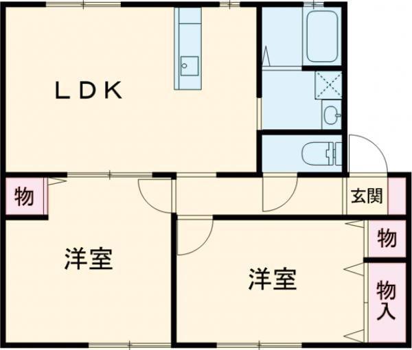 メゾンクレールA(2LDK/2階)の間取り写真