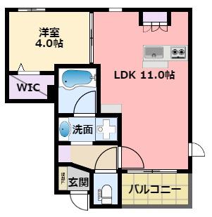 SMART COURT NISHINOMIYA ANNEX(1LDK/1階)の間取り写真