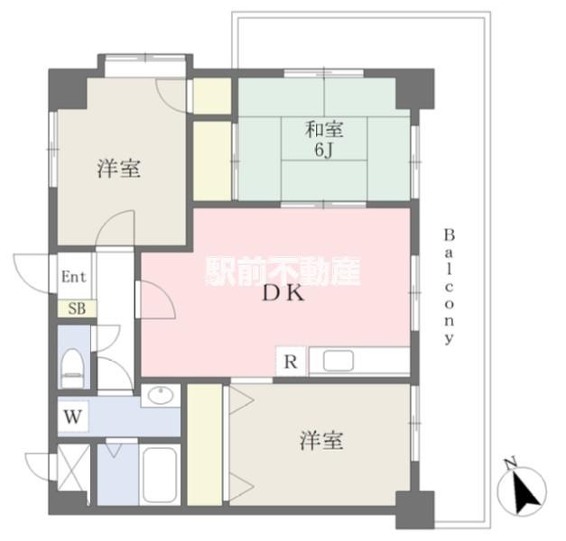 シャルムII(3LDK/8階)の間取り写真