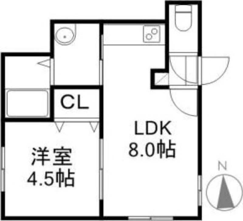 LACUS(1LDK/2階)の間取り写真