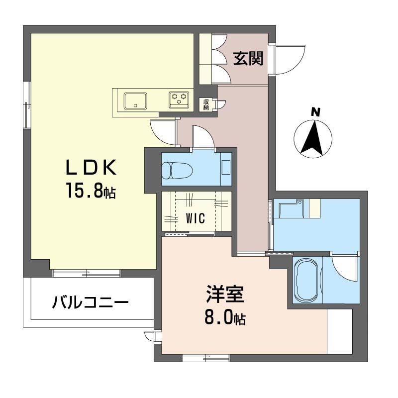サンスベリア大和(1LDK/2階)の間取り写真