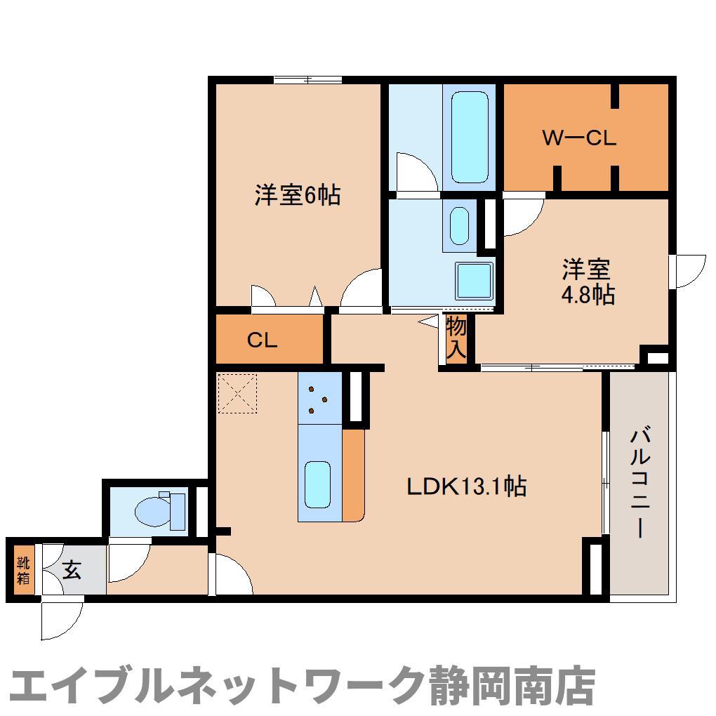 SHINE FORT(2LDK/2階)の間取り写真