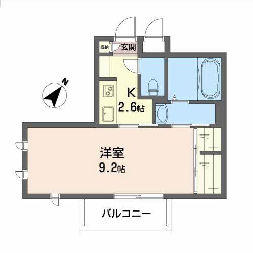 メゾンこせき(1K/3階)の間取り写真
