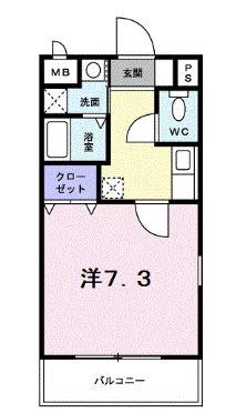 神戸電鉄有馬線 谷上駅 徒歩8分 3階建 築22年(1K/2階)の間取り写真