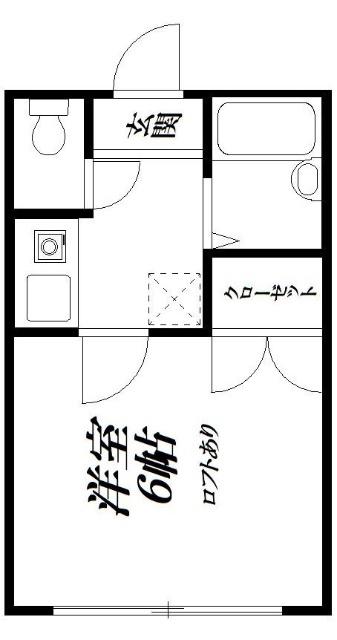 カーサコリーナ高丘(1K/2階)の間取り写真