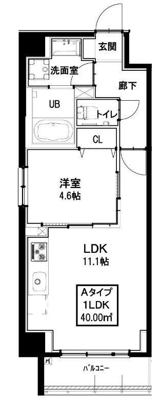 IWA3(1LDK/6階)の間取り写真