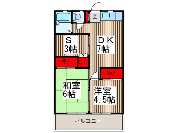 ハイム大京(2SDK/2階)の間取り写真