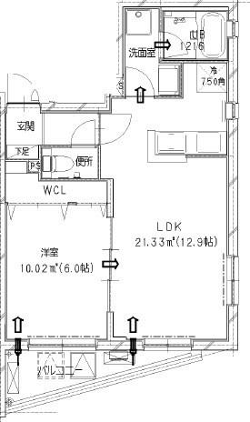 ミリオン ベル(1LDK/3階)の間取り写真