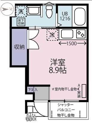 LEPOA TALO(ワンルーム/1階)の間取り写真